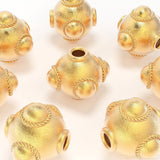 7.5mm 18k Solid Yellow Gold Fancy Spacer Findings Beads Pair