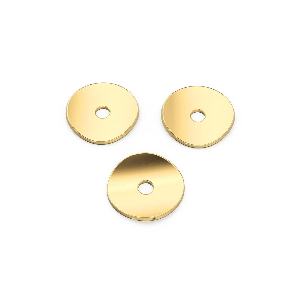 5mm 14k 18k Solid Yellow Gold Handmade Thin Curved Disc Spacer Findings Beads 10 pieces - Jalvi & Co.