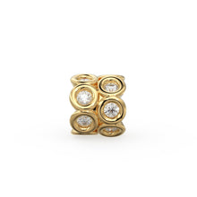 Load image into Gallery viewer, Diamond 18k Solid Yellow Gold 4mm Diamond Eternity Rondelle Wheel Beads - Jalvi &amp; Co.