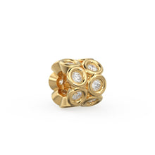 Load image into Gallery viewer, Diamond 18k Solid Yellow Gold 4mm Diamond Eternity Rondelle Wheel Beads - Jalvi &amp; Co.