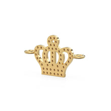 Load image into Gallery viewer, Diamond Crown Connector / Gold Diamond Crown / King Pave Charms / 14k Gold Christmas Charms / 18k Gold Crown pendant / Earrings Bracelet - Jalvi &amp; Co.