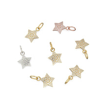 Load image into Gallery viewer, Diamond Solid Gold Pave Star Charm / 18k Gold Star Pendant / Petite Brilliant Diamond Charm / Solid Gold Star Charm / Charm for Bracelets - Jalvi &amp; Co.