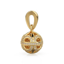 Load image into Gallery viewer, Designer Handmade Pave Diamond Round Ball Luxury 18k Solid Gold Pendant / Jewelry Making Diamond 14k Gold Charm - Jalvi &amp; Co.