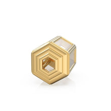 Load image into Gallery viewer, White Sapphire 18k Solid Yellow Gold Hexagon Spacer Beads / Jewelry Making Handmade Supplies / Designer Luxury Gold Findings - Jalvi &amp; Co.