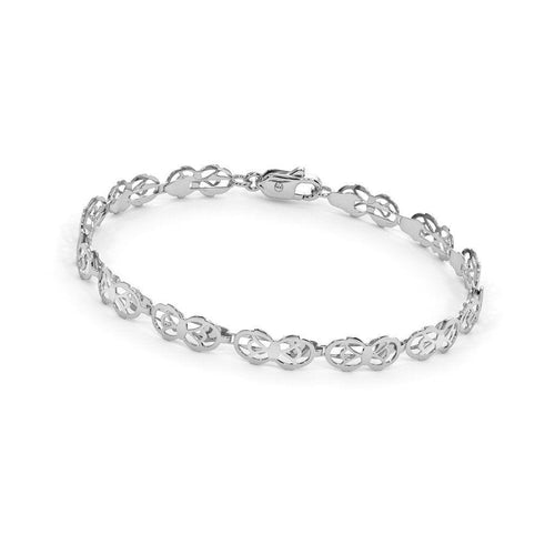 Infinity Bracelet 14k Solid White Gold Handmade, Tennis Bracelet, Designer Bracelet, White Gold Bracelet, Diamond Bracelet - Jalvi & Co.