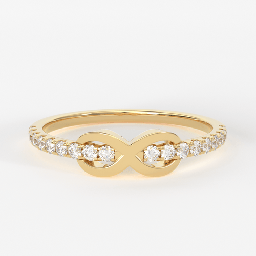 Infinity Diamond Ring / 14k Gold Pave Ring / Crisscross Ring / Wedding Band / Diamond Ring / Dainty Ring / Gold Infinity - Jalvi & Co.