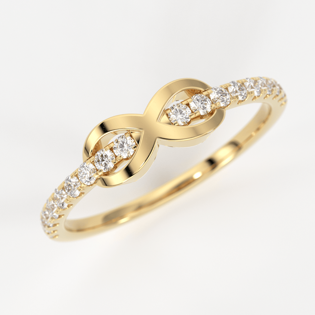 Infinity Diamond Ring / 14k Gold Pave Ring / Crisscross Ring / Wedding Band / Diamond Ring / Dainty Ring / Gold Infinity - Jalvi & Co.