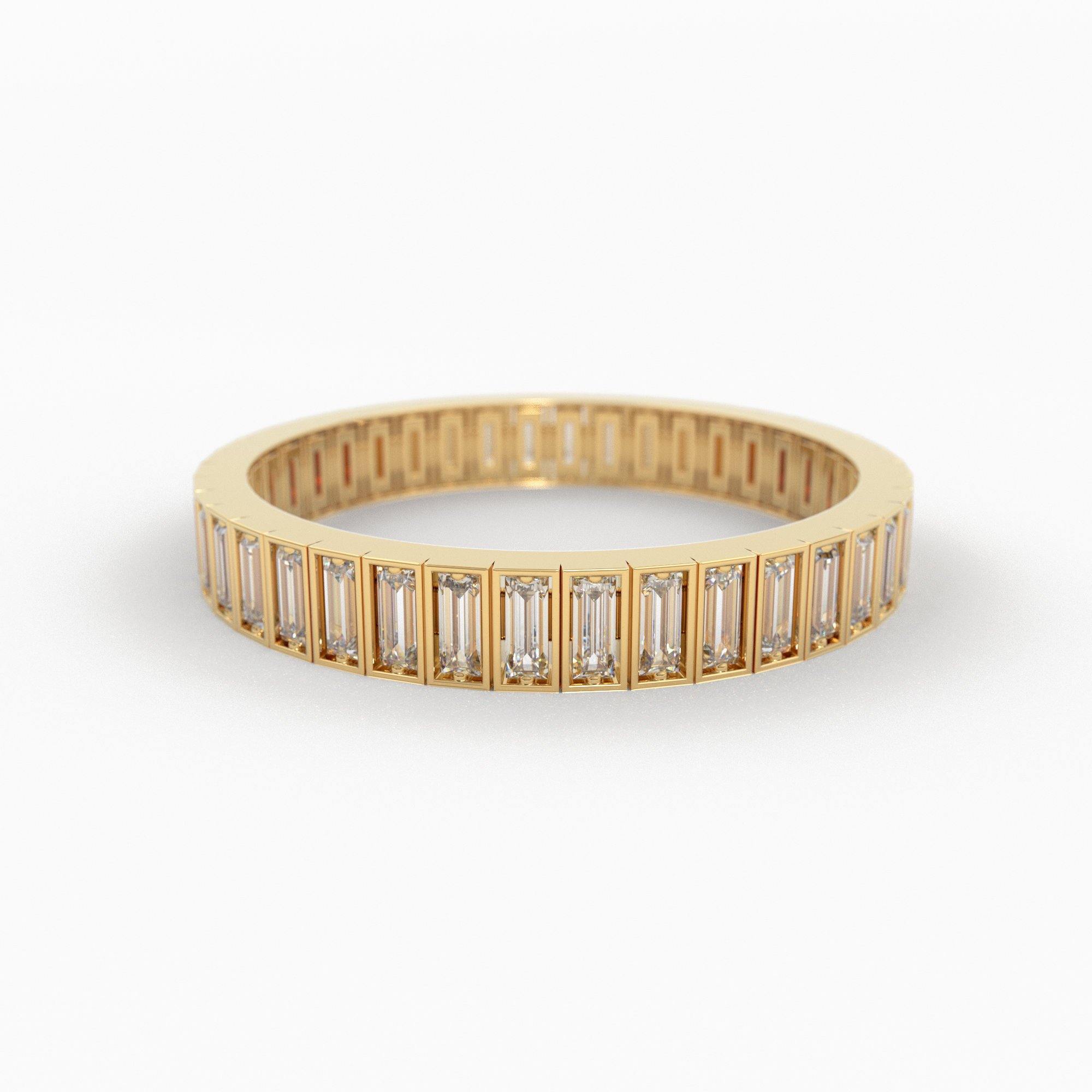 Baguette diamond eternity ring yellow gold Outlet