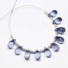 Load image into Gallery viewer, Iolite Quartz Faceted Tear Drop Briolette Beads 10 beads 10x5mm - Jalvi &amp; Co.