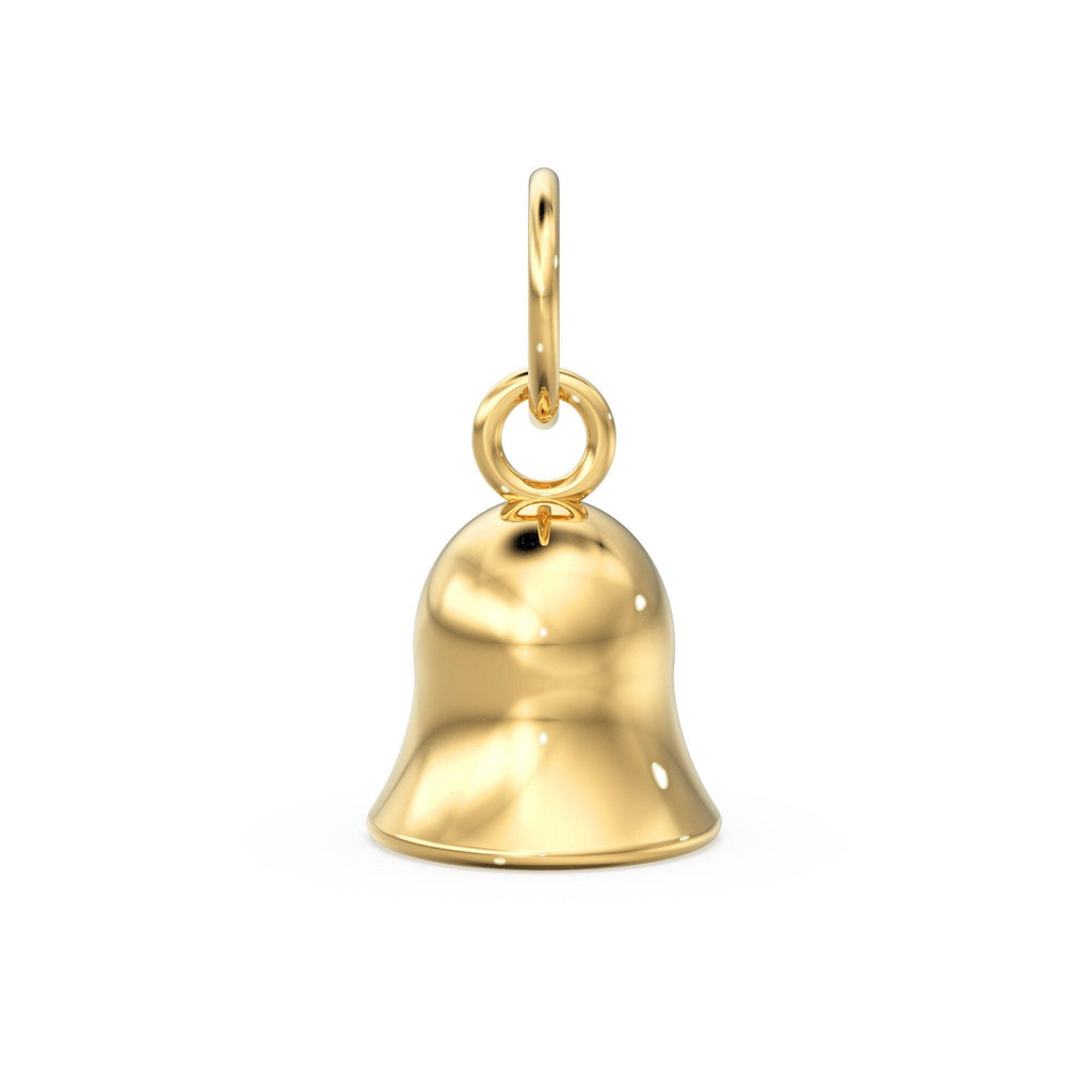 Jingle Bell Solid Gold Charm Pendant / 14k 18k Solid Gold Sleigh Bell / Diamond Charm / Bell Charm / Sale - Jalvi & Co.