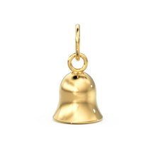 Load image into Gallery viewer, Jingle Bell Solid Gold Charm Pendant / 14k 18k Solid Gold Sleigh Bell / Diamond Charm / Bell Charm / Sale - Jalvi &amp; Co.