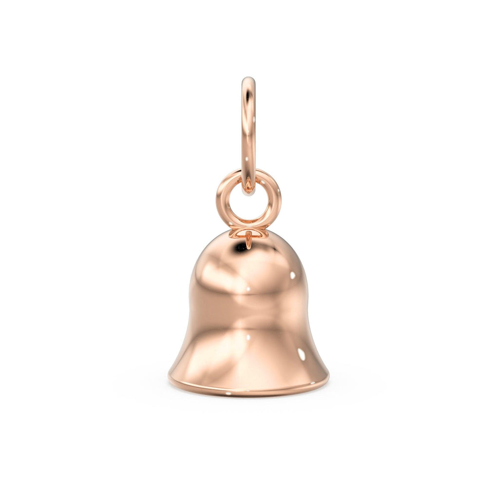 Jingle Bell Solid Gold Charm Pendant / 14k 18k Solid Gold Sleigh Bell / Diamond Charm / Bell Charm / Sale - Jalvi & Co.