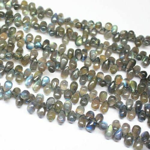Labradorite Blue Fire Smooth Tear Drop Gemstone Loose Beads Strand 8