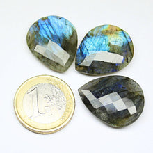 Load image into Gallery viewer, Labradorite Faceted Pear Drop Briolette Gemstone Matching Beads 1 pair 24x18mm - Jalvi &amp; Co.