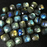 Labradorite Faceted Square Cushion Loose Gemstone Matching Beads 6pc 12mm