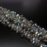 Labradorite Smooth Tear Drops Briolette Loose Gemstone Beads 7-12mm 8inches