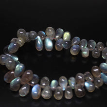 Load image into Gallery viewer, Labradorite Smooth Tear Drops Briolette Loose Gemstone Beads 7-12mm 8inches - Jalvi &amp; Co.