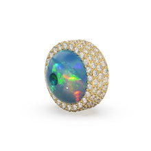 Load image into Gallery viewer, Lapis Lazuli Diamond Studded Gold Bead / Ethiopian Opal Pave Diamond Gold Bead / Gemstone Spacer Beads / Solid Gold Finding - Jalvi &amp; Co.