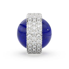 Load image into Gallery viewer, Lapis Lazuli Diamond Studded Gold Bead / Ethiopian Opal Pave Diamond Gold Bead / Gemstone Spacer Beads / Solid Gold Finding - Jalvi &amp; Co.