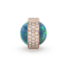 Load image into Gallery viewer, Lapis Lazuli Diamond Studded Gold Bead / Ethiopian Opal Pave Diamond Gold Bead / Gemstone Spacer Beads / Solid Gold Finding - Jalvi &amp; Co.