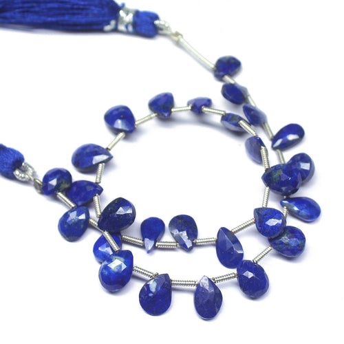 Lapis Lazuli Faceted Pear Drop Briolette Gemstone Loose Beads 7mm 10mm 8
