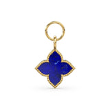 Lapis Lazuli Milgrain 14k 18k Solid Gold Charm Pendant, Lapis Lazuli Charm, Gold Charm Finding, Solid Gold Pendant 18mm