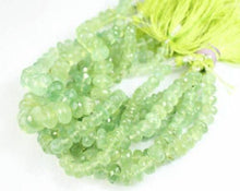 Load image into Gallery viewer, Large Green Prehnite Faceted Rondelle Gemstone Loose Beads Strand 8&quot; 9mm 12mm - Jalvi &amp; Co.