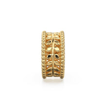 Load image into Gallery viewer, Leaf Branch 18k Solid Yellow Gold 7mm Fancy Spacer Finding Hefty Bead 5mm Large Hole - Jalvi &amp; Co.