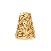 Load image into Gallery viewer, Leaf Mesh Designer Cone Solid Gold 14k 18k Solid Gold Spacer Bead Jewelry Making Supply available in 13mm - Jalvi &amp; Co.