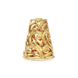 Leaf Mesh Designer Cone Solid Gold 14k 18k Solid Gold Spacer Bead Jewelry Making Supply available in 13mm