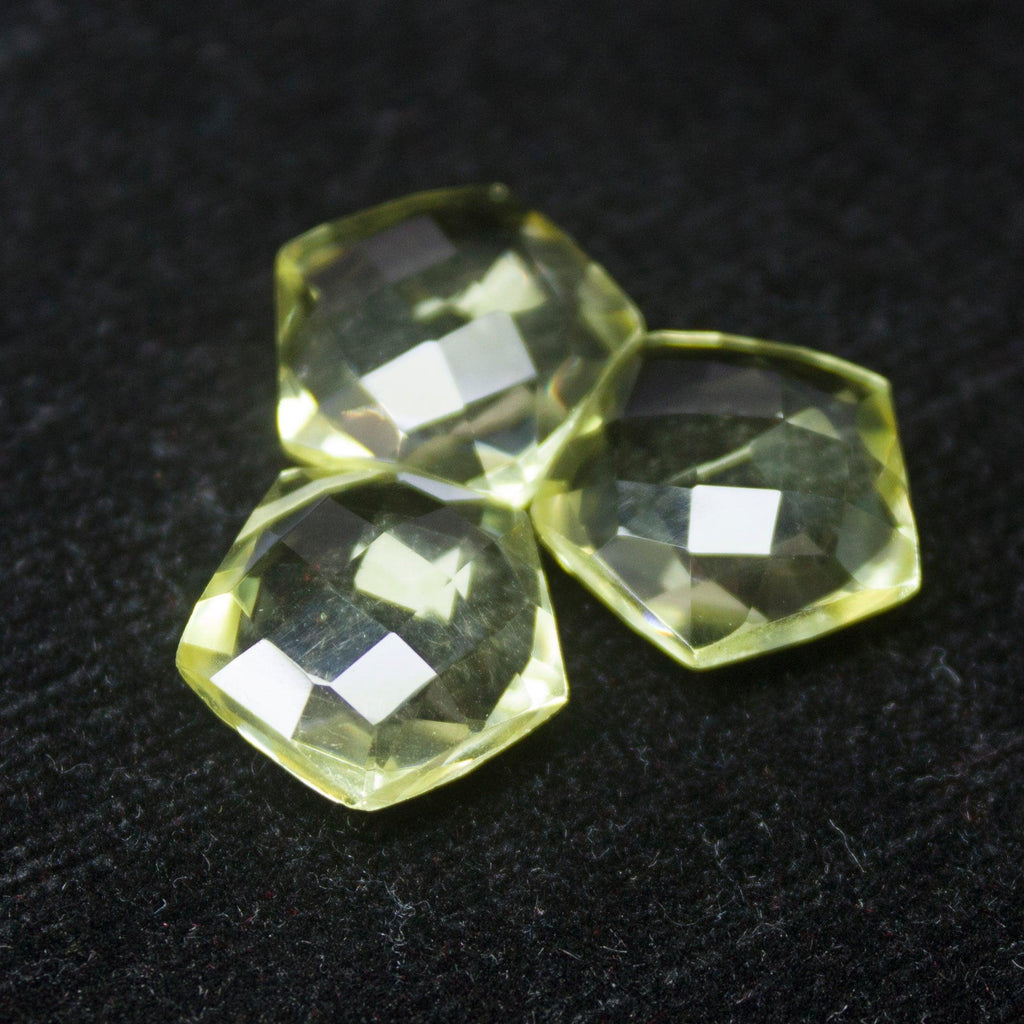 Lemon Quartz Faceted Hexagon Gemstone Loose Beads 3pc 12mm - Jalvi & Co.