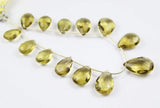 Lemon Quartz Faceted Loose Pear Drop Gemstone Beads Strand 25pc 12mm 22mm