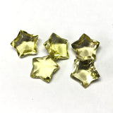 Lemon Quartz Faceted Star Shape Briolette Drop Loose Gemstone Beads 5 pcs 10mm