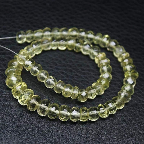 Lemon Quartz Natural Faceted Rondelle Loose Gemstone Spacer Beads 5mm 6mm 13