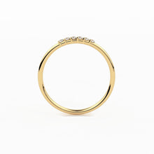 Load image into Gallery viewer, 14k Gold 6 Stone Diamond Wedding Band / April Birthstone Ring / Thin Dainty Diamond Wedding Ring / Minimalist Stacking Ring - Jalvi &amp; Co.