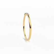 Load image into Gallery viewer, 14k Gold 6 Stone Diamond Wedding Band / April Birthstone Ring / Thin Dainty Diamond Wedding Ring / Minimalist Stacking Ring - Jalvi &amp; Co.