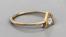 Load image into Gallery viewer, 14k Gold Trillion Diamond Ring / Dainty Diamond Ring / Thin Diamond Ring / Gold Diamond Ring / Simple Diamond Ring - Jalvi &amp; Co.