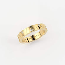 Load image into Gallery viewer, 14k Unique Diamond Full Eternity Ring / Diamond Triangle Eternity Ring in 14k, 18k Yellow, Rose, White Gold / Stacking Weddding Band - Jalvi &amp; Co.