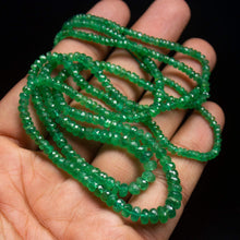 Load image into Gallery viewer, 18 inch, 2-5mm, Zambian Green Emerald Faceted Rondelle Beads Strand, Emerald Beads - Jalvi &amp; Co.