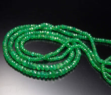 Load image into Gallery viewer, 18 inch, 2-5mm, Zambian Green Emerald Faceted Rondelle Beads Strand, Emerald Beads - Jalvi &amp; Co.