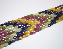 Load image into Gallery viewer, 20.5 inch, 6-10mm, Multi Sapphire Faceted Oval Briolette Beads Strand, Sapphire Beads - Jalvi &amp; Co.