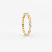 Load image into Gallery viewer, 2mm Diamond Wedding Band / Diamond Eternity Ring / Solid Gold Diamond Wedding Band / Full Eternity French Pave Diamond Band - Jalvi &amp; Co.