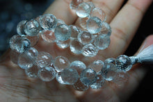 Load image into Gallery viewer, 7 Inch Strand Of Nice Rock Crystal Quartz Faceted Onion Shape, 9-10mm Long - Jalvi &amp; Co.