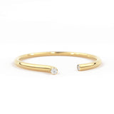 Asymmetric Dual Diamond Ring / 14k Gold Diamond Cuff Ring / Open Design Diamond Ring / Promise Ring / Inset Stackable Ring / Birthday Gift