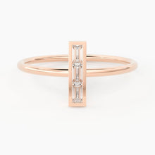 Load image into Gallery viewer, Baguette Diamond Band in 14k Gold / Baguette Diamond Ring / Gold Band White Diamond Ring / Diamond Bezel Set Wedding Band - Jalvi &amp; Co.
