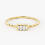 Baguette Diamond Band in 14k Gold / Baguette Diamond Ring / Gold Band White Diamond Ring / Genuine Diamond Wedding Band
