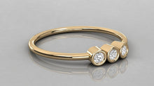 Load image into Gallery viewer, Bezel Set Diamond Band in 14k Gold / Bezel Set Diamond Ring / Simple Thin Gold Band White Diamond Ring / Diamond Bezel Set Wedding Band - Jalvi &amp; Co.