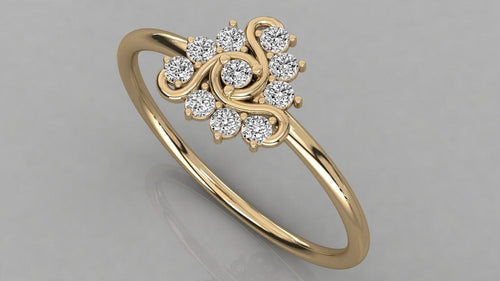 Brilliant Diamond Band in 14k Gold / Round Diamond Ring / Gold Band White Diamond Ring / Diamond Wedding Band - Jalvi & Co.