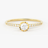 Brilliant Diamond Band in 14k Gold / Round Diamond Ring / Gold Band White Diamond Ring / Genuine Diamond Wedding Band