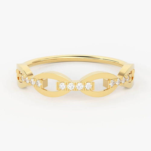 Brilliant Diamond Band in 14k Gold / Round Diamond Ring / Gold Band White Diamond Ring / Genuine Diamond Wedding Band - Jalvi & Co.